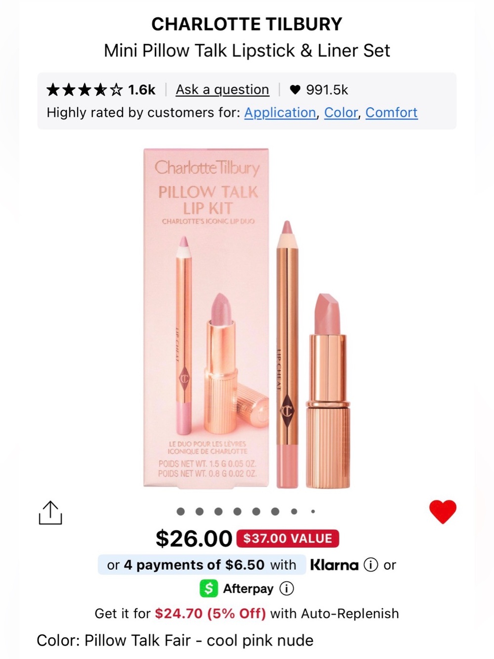 Charlotte Tilbury Mini Pillow Talk Lip Kits